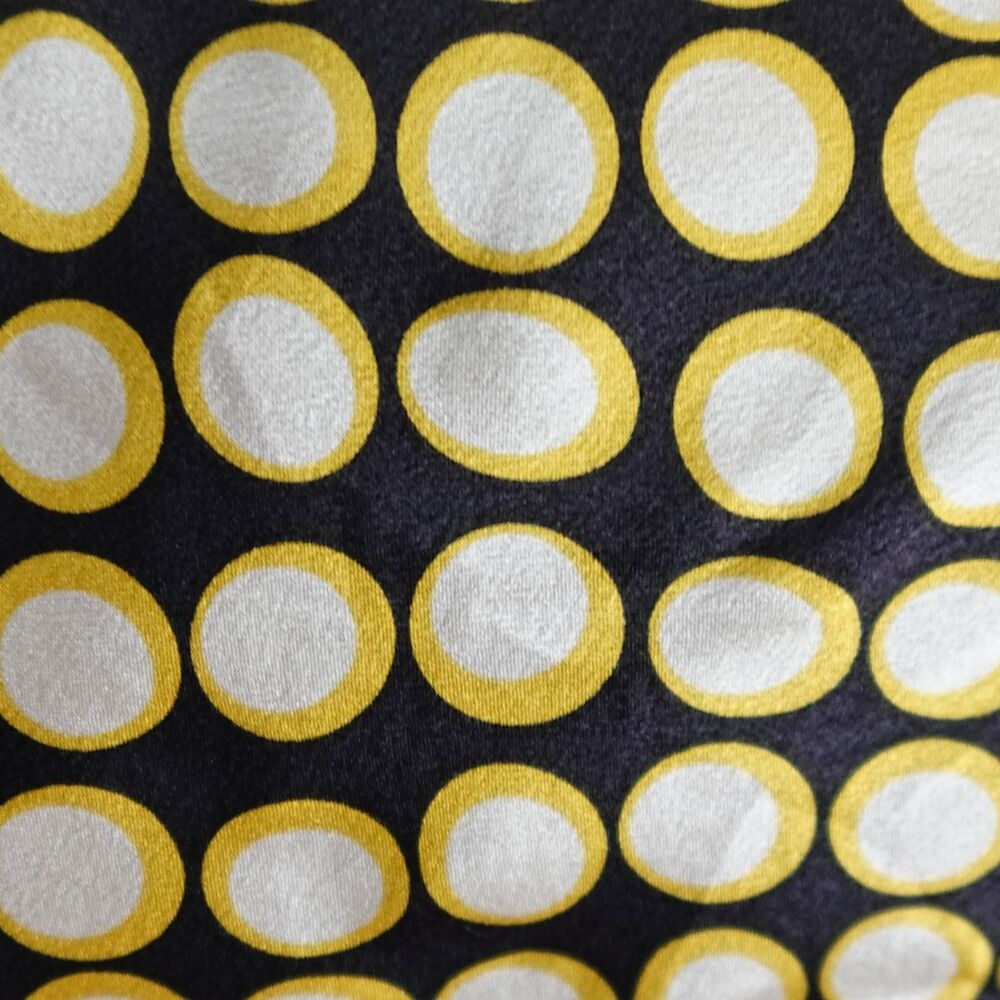 Betsey Johnson 100% Silk Black White & Yellow Polka Dot Mini Dress Size 6 - Picture 4 of 5